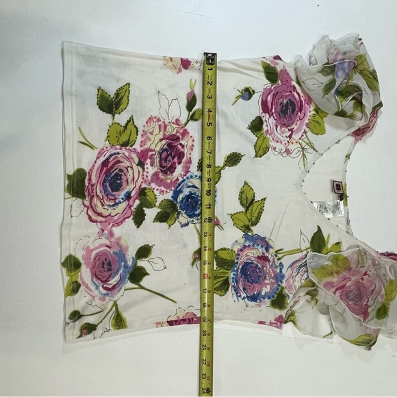 Forbidden Elegant Floral V-Neck Blouse. Beaded. Size XL. - Picture 11 of 12